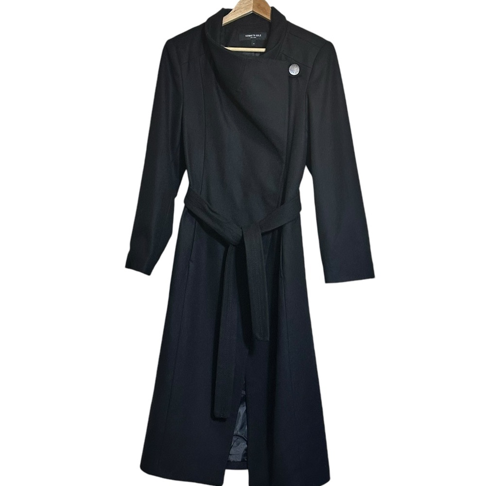 Kenneth Cole Women's Belted Wool Blend Wrap Coat Size 12